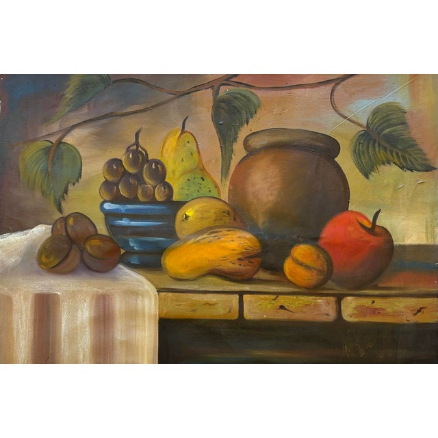 Beautiful Vintage Still Life Painting on Canvas with Vibrant Colors.This Painting is Signed but I can’t make out the...