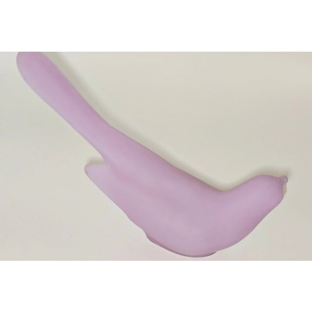 1970s 1970s Fenton Styled, Art Glass “Bird of Happiness” – Lavender Satin For Sale - Image 5 of 5