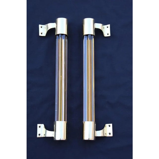 Venini Handles in Polished Brass and Murano Glass, 1950s, Set of 2 For Sale - Image 9 of 9