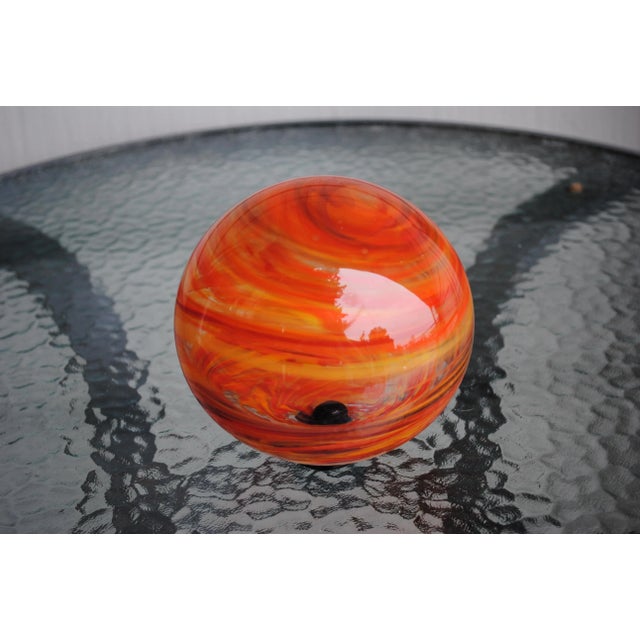 Nautical Hand Blown Nautical Glass Float, Signed For Sale - Image 3 of 5
