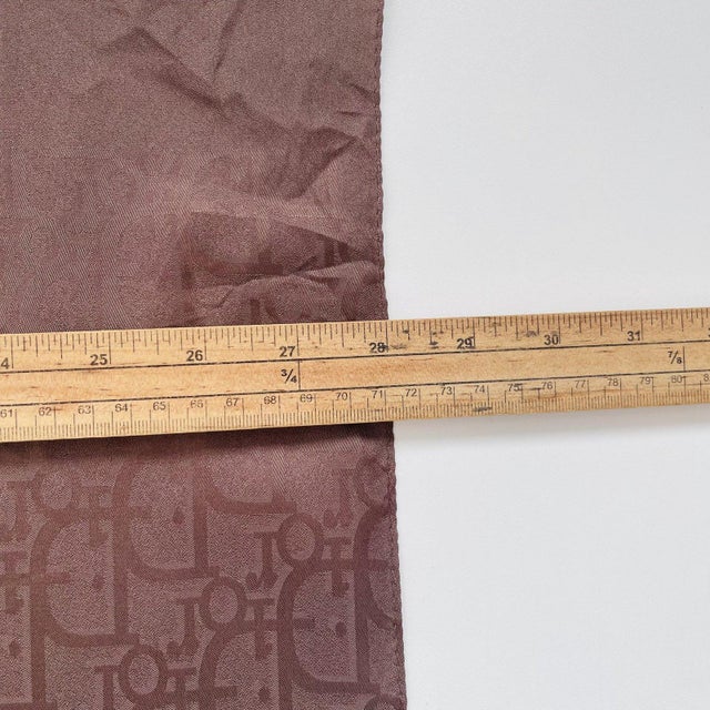 Brown Christian Dior Brown Monogram Wool Silk Scarf For Sale - Image 8 of 9