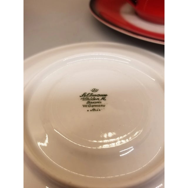 1970s Set of Five, Vintage Seltmann Wiiden K. West Germany Teacup and Saucer Porcelain China For Sale - Image 5 of 5