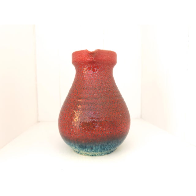 Ceramic Vintage French Accolay Ceramic Pitcher in Red Crackle Glaze, 1960s For Sale - Image 7 of 18