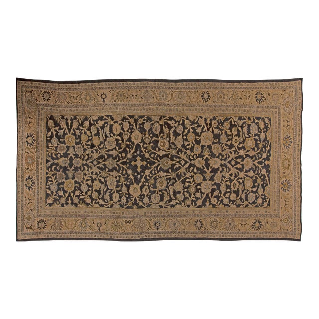 1920s Persian Sultanabad Botanic Handmade Wool Rug For Sale