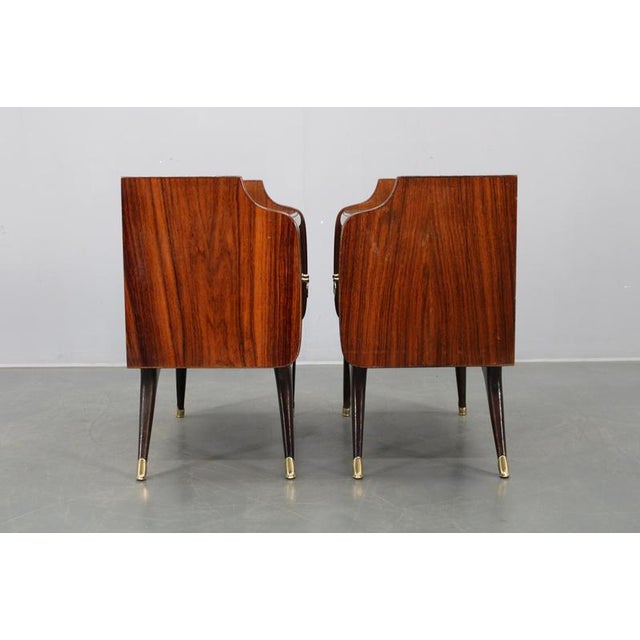Mid-Century Modern Italian Bedside Tables with Glass Tops, 1950s, Set of 2 For Sale - Image 6 of 17