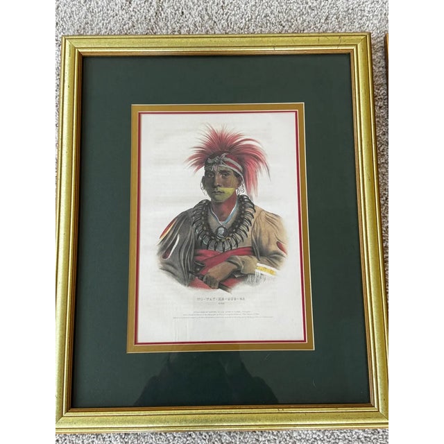 Title: Pair of Authentic 1842 McKenney & Hall Hand-Colored Folio Lithographs – FramedDescription:An exceptionally striking...