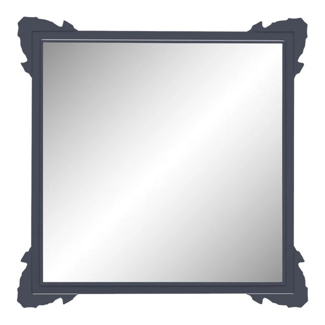 Fleur Home Garden District Napoleon Square Mirror in Hale Navy, 30x30 For Sale
