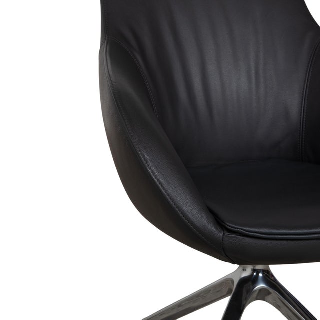 Gray Leather Chairs and Ottoman in Brown and Grey from Signet Mailo, Set of 5 For Sale - Image 8 of 18