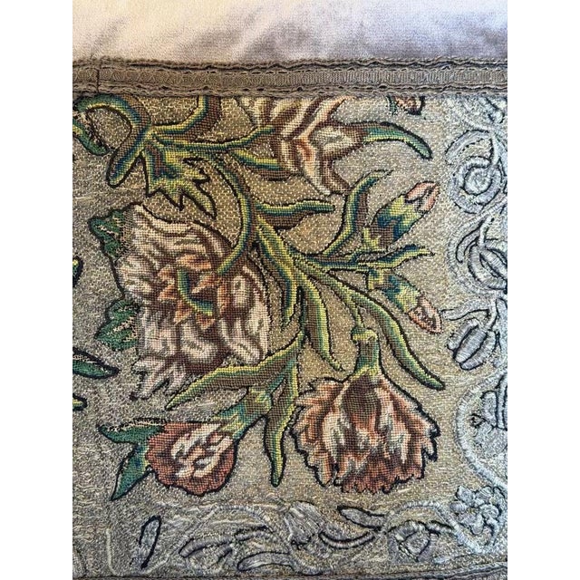 Early 19th Century Antique Metallic Embroidered Silk Velvet Pillows, Baroque Style For Sale - Image 5 of 10