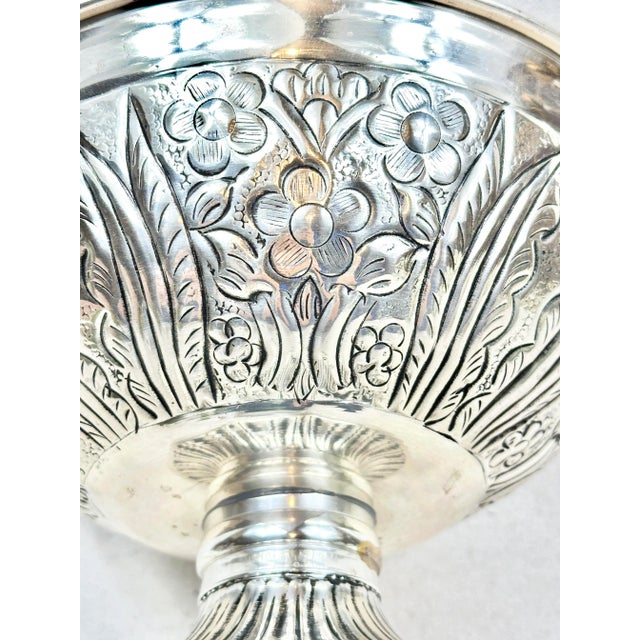 Silver Vintage Silver Colored Metal Compote For Sale - Image 8 of 9