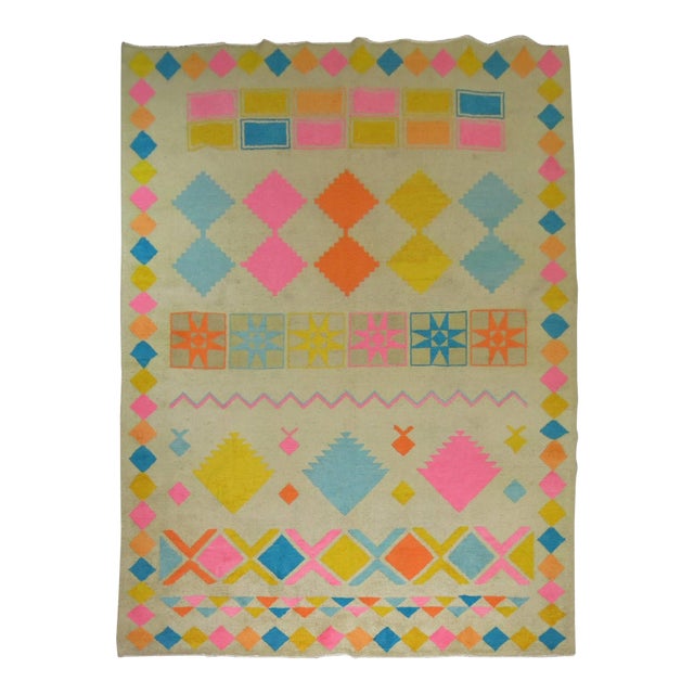 Eclectic Vintage Turkish Rug For Sale