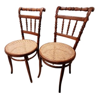 Antique Bistro Chairs by Michael Thonet, Austria, 1890s, Set of 2 For Sale
