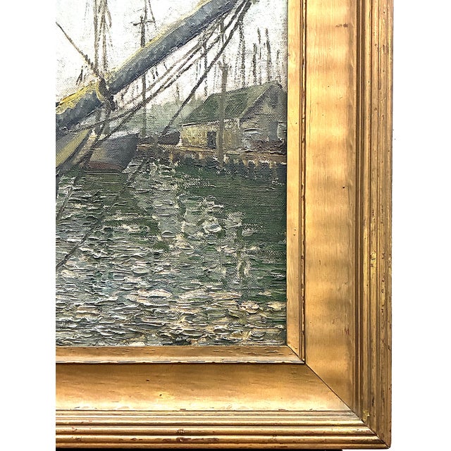 Textile Harborside Painting of “The Old Wreck” For Sale - Image 7 of 9
