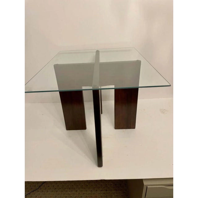 1960s Adrian Pearsall Walnut and Glass Side Table For Sale - Image 5 of 13