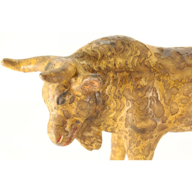 Beige Early 20th C. Earthenware Pottery Bull Figurine Coin Bank, Mexico For Sale - Image 8 of 18