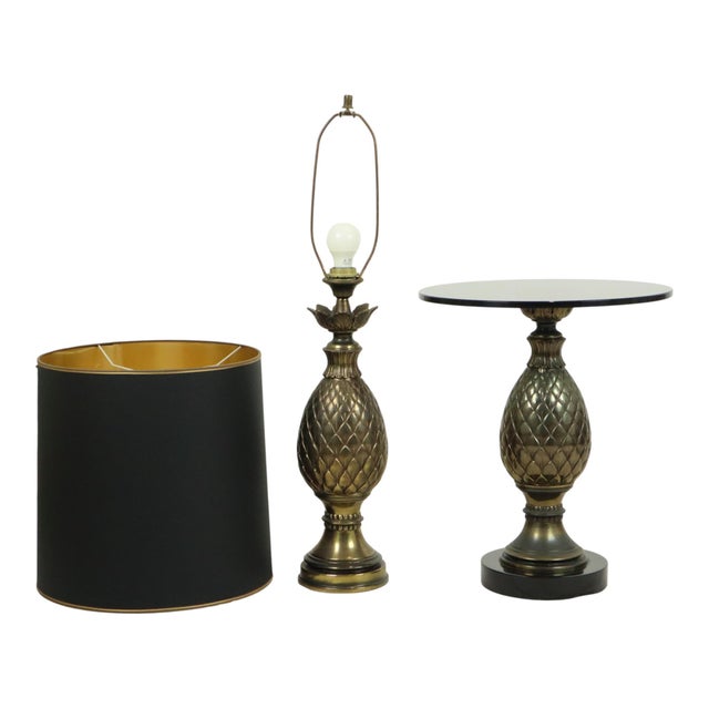 Pineapple Lamp and Table Loevsky & Loevsky for Deknudt, 1970s, Set of 2 For Sale - Image 16 of 18