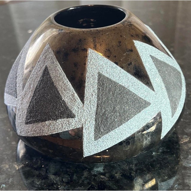 Bronze Craig White Eagle Navajo Studio Pottery Vessel, Bronze Geometric Form For Sale - Image 8 of 8