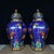 Chinese Pair of Chinese Cloisonné Enamel Hexagonal Floral Jars With Lids - 16" Tall For Sale - Image 3 of 9