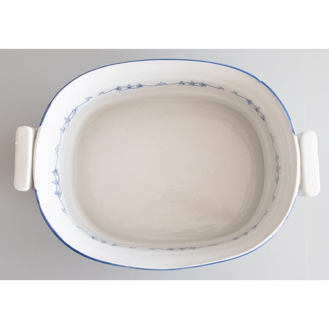 Vintage Italian Blue & White Porcelain Foot Bath Jardiniere Centerpiece For Sale In Houston - Image 6 of 11