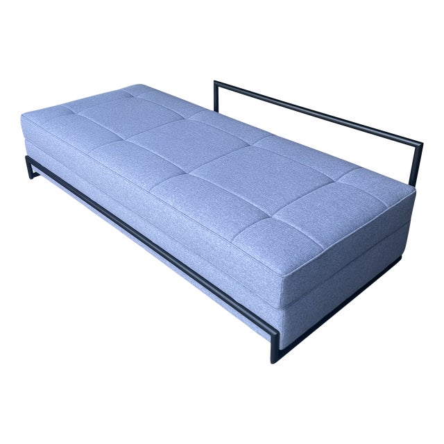 Daybed in Black Metal and Kvadrat Wool Fabric by Eileen Gray for Classicon, 2010s For Sale