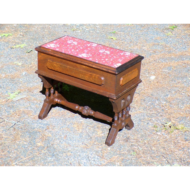 Antique Victorian Slipper Bench Solid Walnut Sewing Stool For Sale - Image 10 of 14