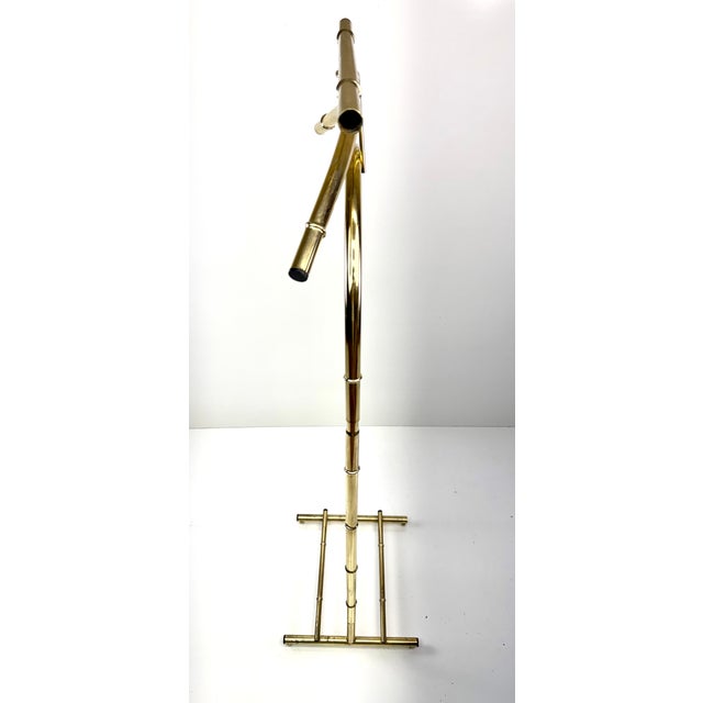 Mid 20th Century Hollywood Regency Faux Bamboo Brass-Finished Valet Stand For Sale - Image 9 of 9