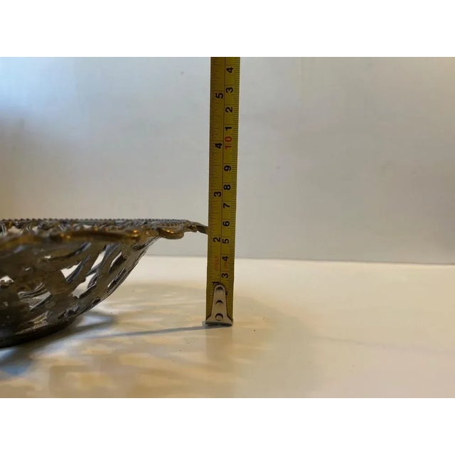 Vintage Italian Filigree Bowl in Brass For Sale - Image 9 of 10