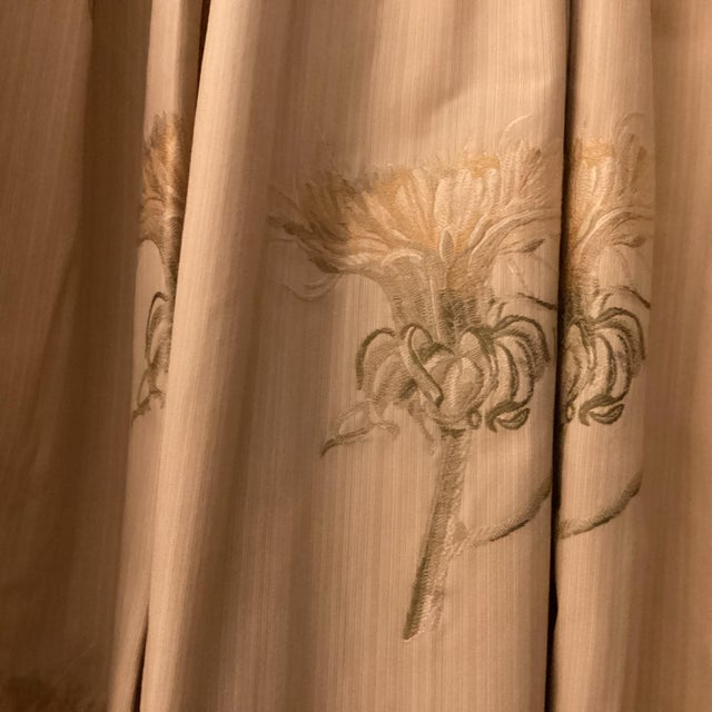 Boho Chic Vintage Fabric Drapes With Flower Print- Set of 2 For Sale - Image 3 of 9