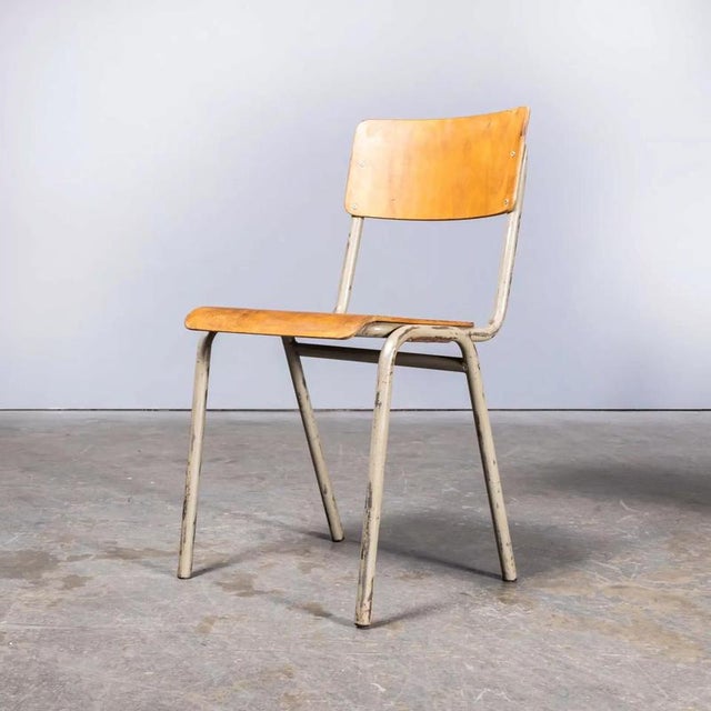 1960s French Metal Framed Stacking University Dining Chairs, 1960s, Set of 8 For Sale - Image 5 of 9