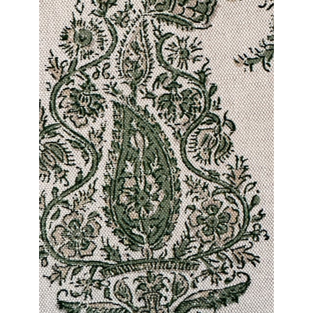 Traditional Peter Dunham Shiraz Green/Natural Fabric 2 Yards For Sale - Image 3 of 4