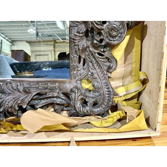 Vintage Monumental Rococò Style Rectangular Wall Mirror For Sale - Image 17 of 18
