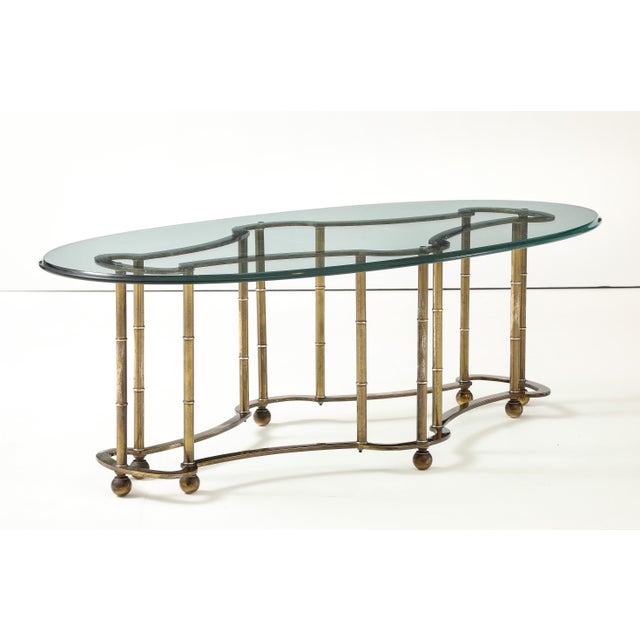 1970's Mastercraft Racetrack Brass Oval Coffee Table For Sale - Image 9 of 12