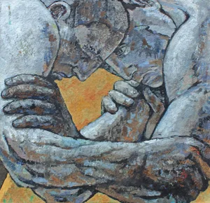 Greco Roman Classical Wrestlers Oil Painting