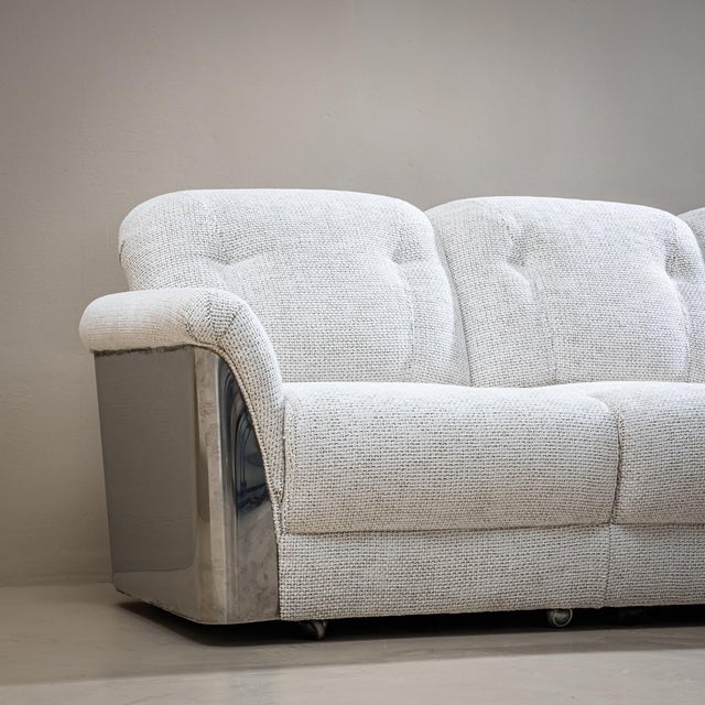 Off-white Mid-20th Century Seating Group with Sofa and Two Armchairs, Italy For Sale - Image 8 of 14