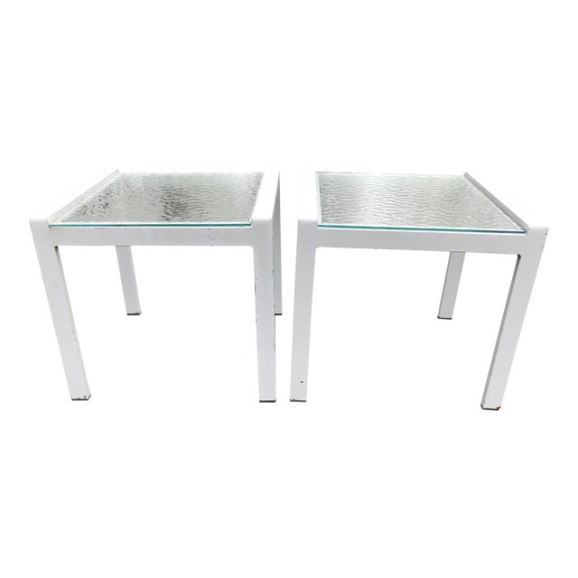 Vintage Modern Brown Jordan Style Patio Side Tables A Pair Chairish