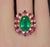 This magnificent ring features a 7.35CT GIA certified natural emerald, surrounded by 12 pear-cut natural rubies totaling...