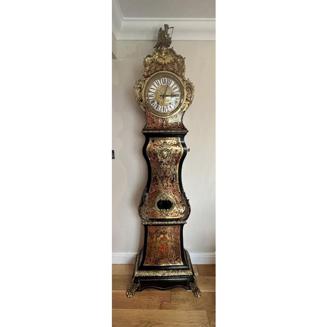 Napoleon III Marquetry Inlaid Eight Day Longcase Clock, 1870s For Sale - Image 6 of 16
