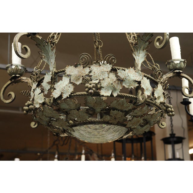 Early 20th Century Early 20th Cent. French Two-Tier Chandelier With Vine and Tendril Motif For Sale - Image 5 of 16