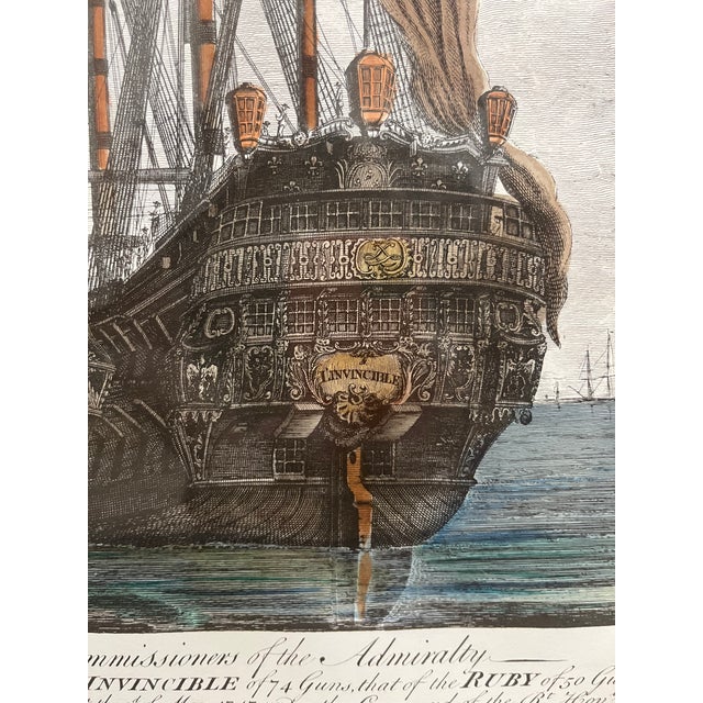 A Pair of Mid 19th Century Engravings, "His Majesty's Ships " Engraver's John Boydell & Samuel Seymour For Sale - Image 11 of 12