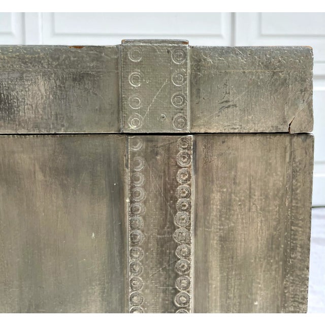1970's Silver Cube Trunk Side Table Made by Alfonso Retana For Sale - Image 11 of 13
