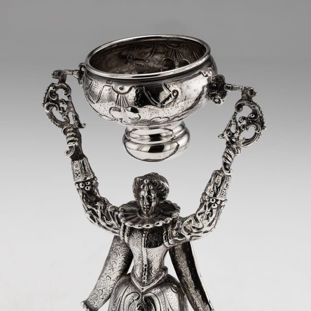 Metal Antique Dutch Silver Wedding Wager Cup, 1911 For Sale - Image 7 of 18