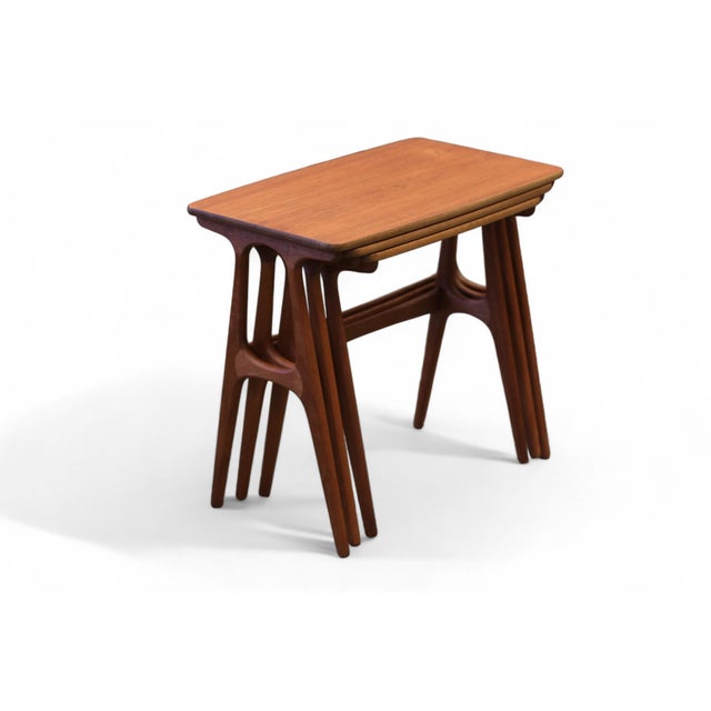 Nesting Table in Teak by Johannes Andersen for CFC Silkeborg, Denmark, 1960s, Set of 3 For Sale - Image 12 of 16
