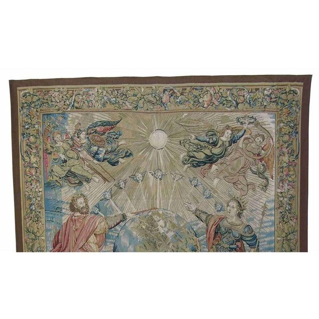 Vintage Figural Celestial Tapestry With Angels For Sale - Image 4 of 6