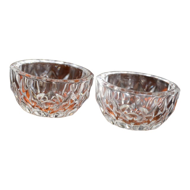 Vintage Crystal Salt Cellars - a Pair For Sale