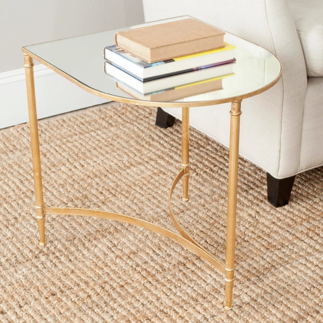 Harrison Mirror Top Accent Table in Gold Chairish