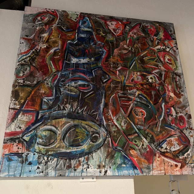 Abstract Mixed Media Painting 'Futurist Pompeii' by Texas Artist Jason ...