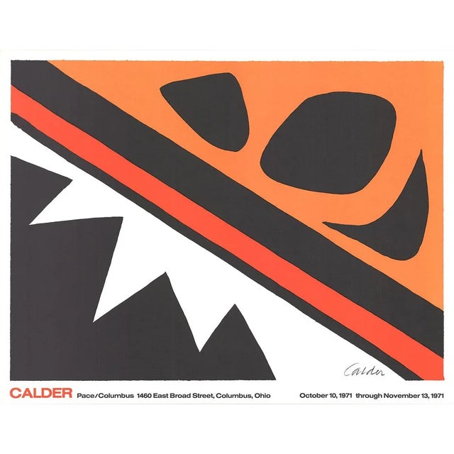 Surrealism 1971 Alexander Calder 'La Grenouille et la Scie (large)' Surrealism Orange,Red,White USA Lithograph For Sale - Image 3 of 3