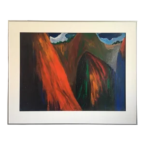 1980s Bruce Klein Abstract Mountain Landscape Painting