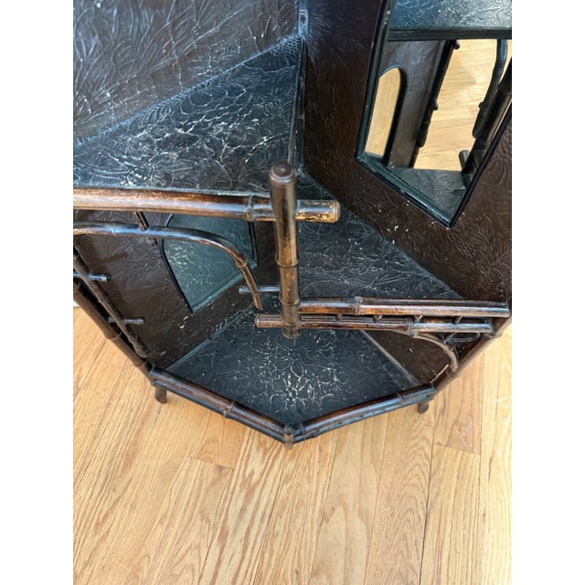 Wood 19th Century English Bamboo Corner Etarge For Sale - Image 7 of 13
