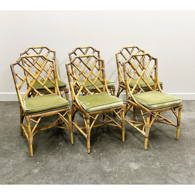 English Bamboo and Rattan Chairs from Angraves, 1970s, Set of 6 For Sale - Image 5 of 13